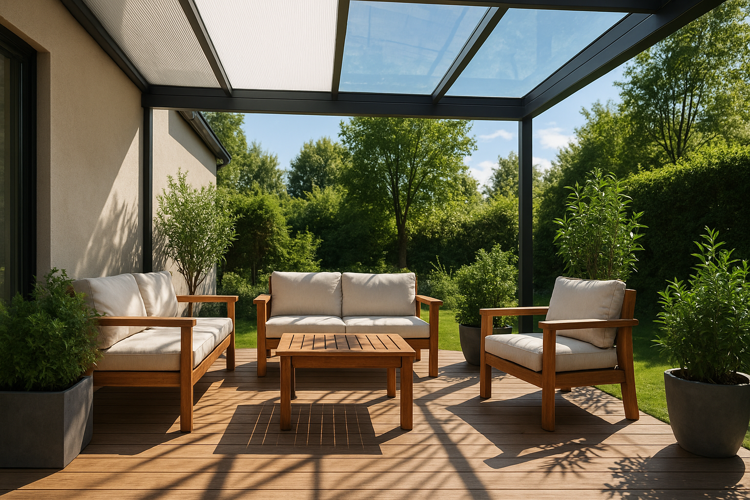 Porównanie dachu tarasu z poliwęglanu komorowego i litego